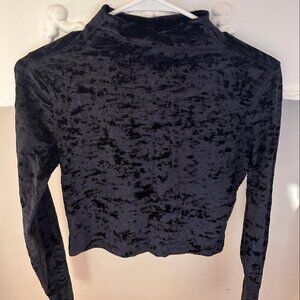 lululemon Velvet Cropped Mock-Neck Long-sleeved Shirt